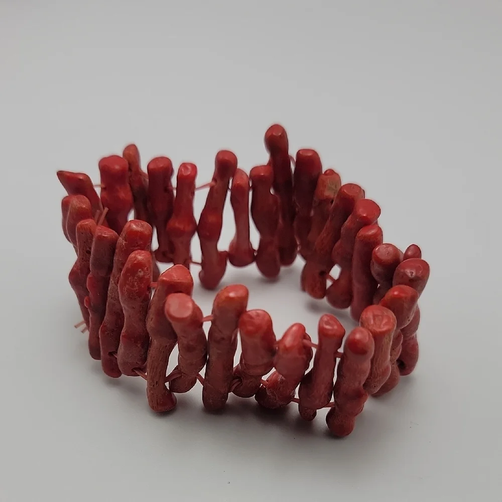 Rustic Red Coral Men's Bracelet